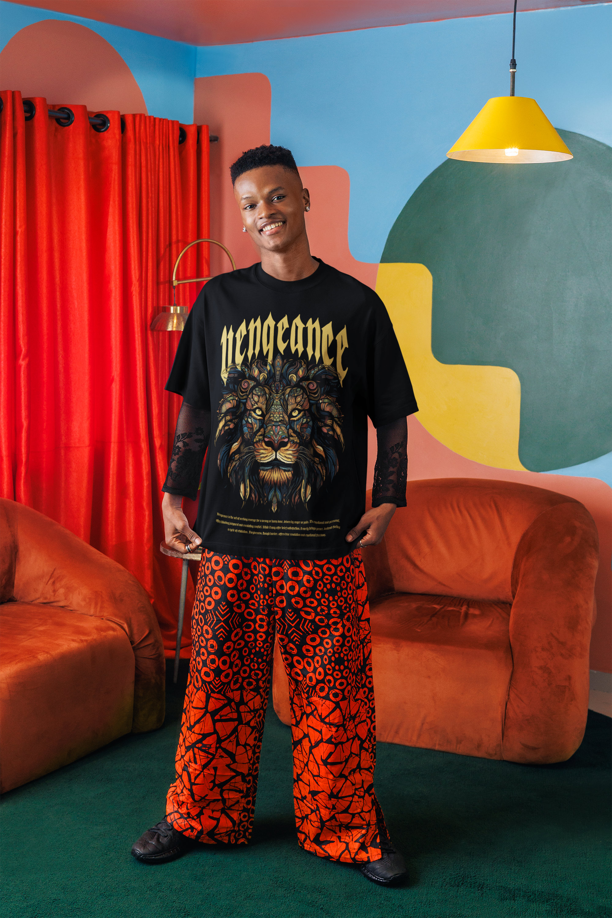 Vengance B- black unisex oversized t shirt​