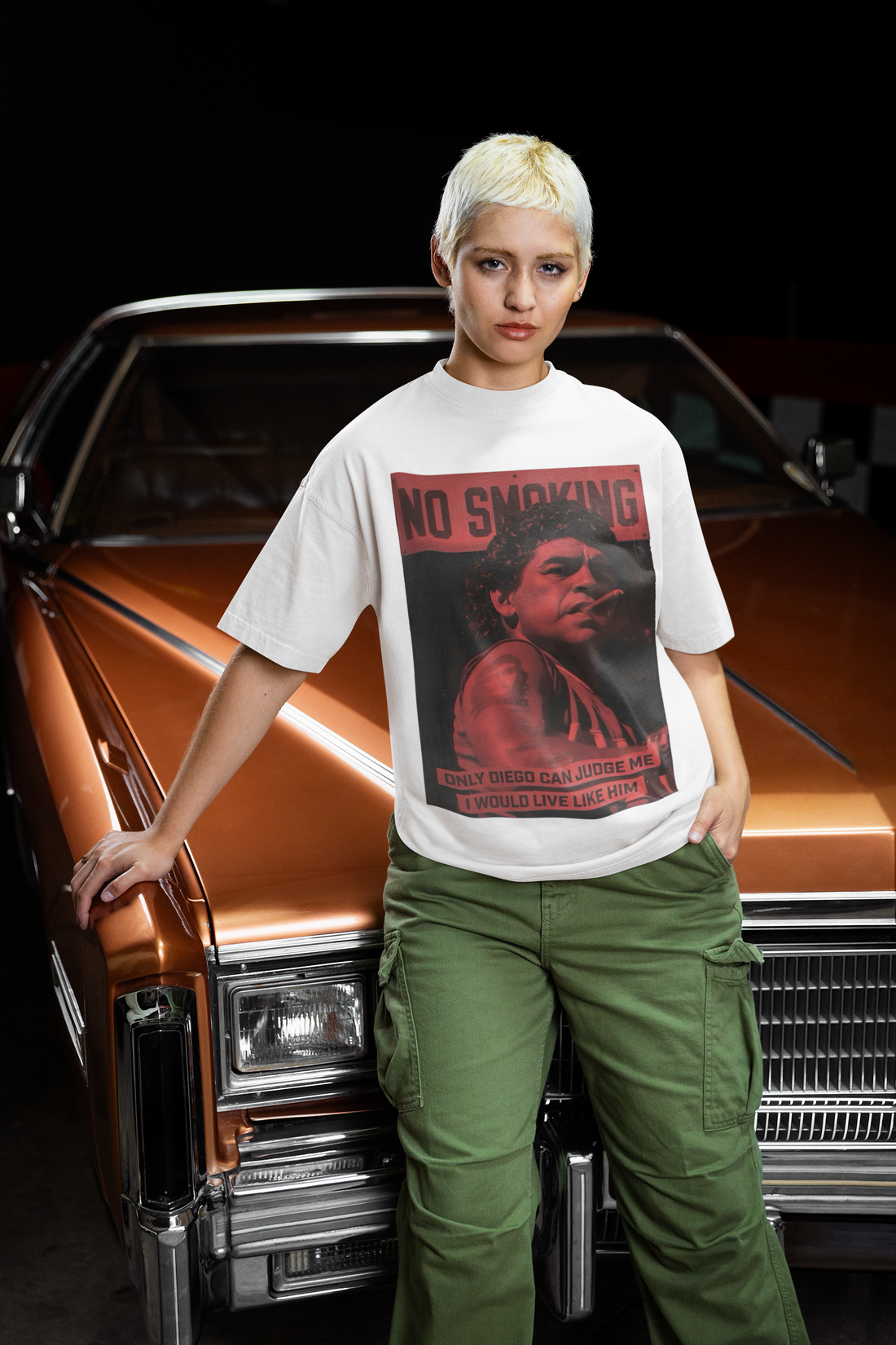 No Smoke Maradona- DTG Print LUXE Oversized Tee
