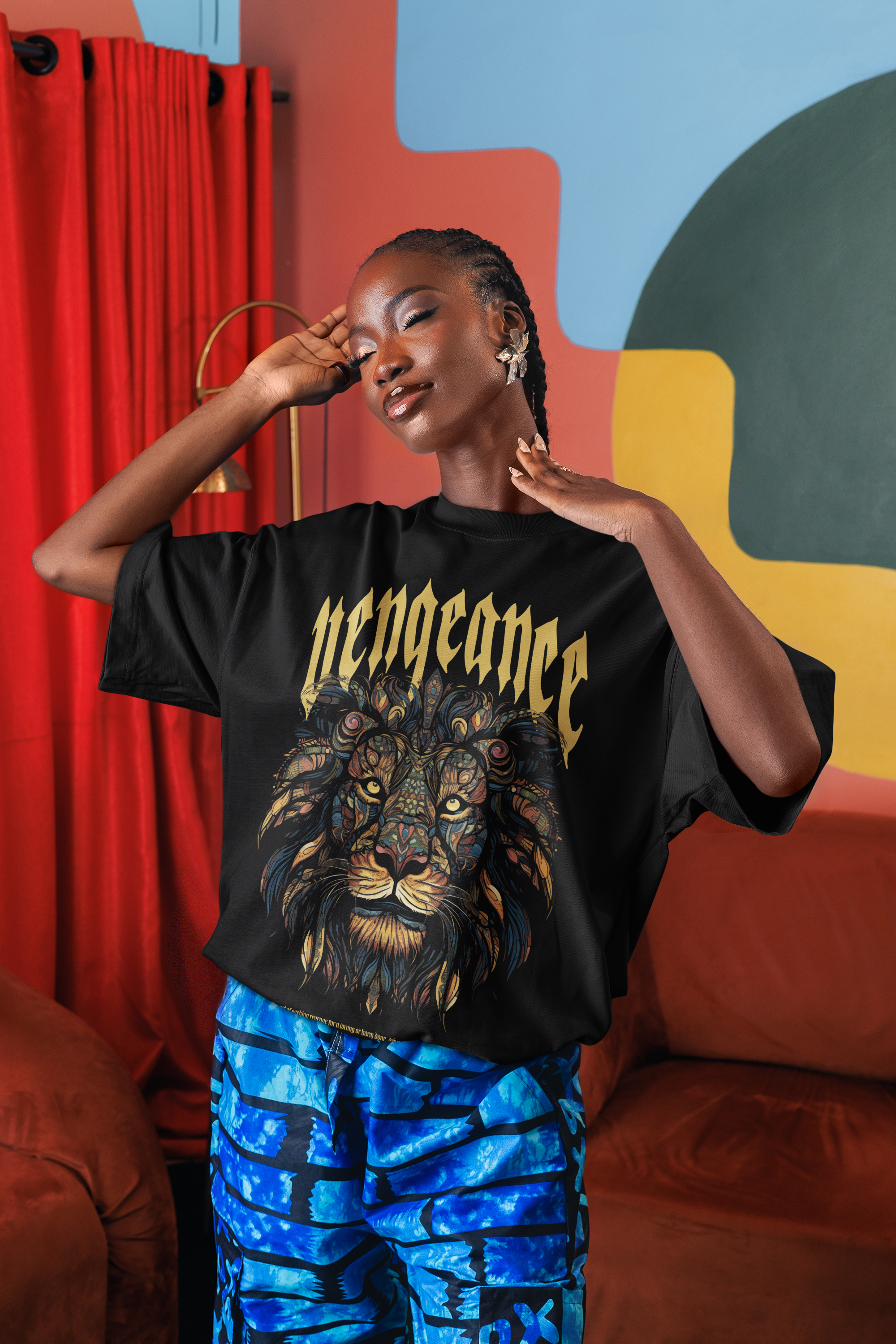Vengance B- black unisex oversized t shirt​